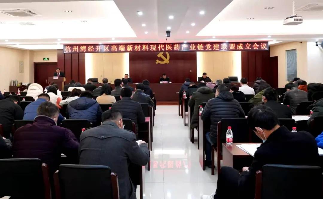 浙江格派黨支部參加杭州灣經(jīng)開區(qū)高端新材料現(xiàn)代醫(yī)藥產(chǎn)業(yè)鏈黨建聯(lián)盟成立會議